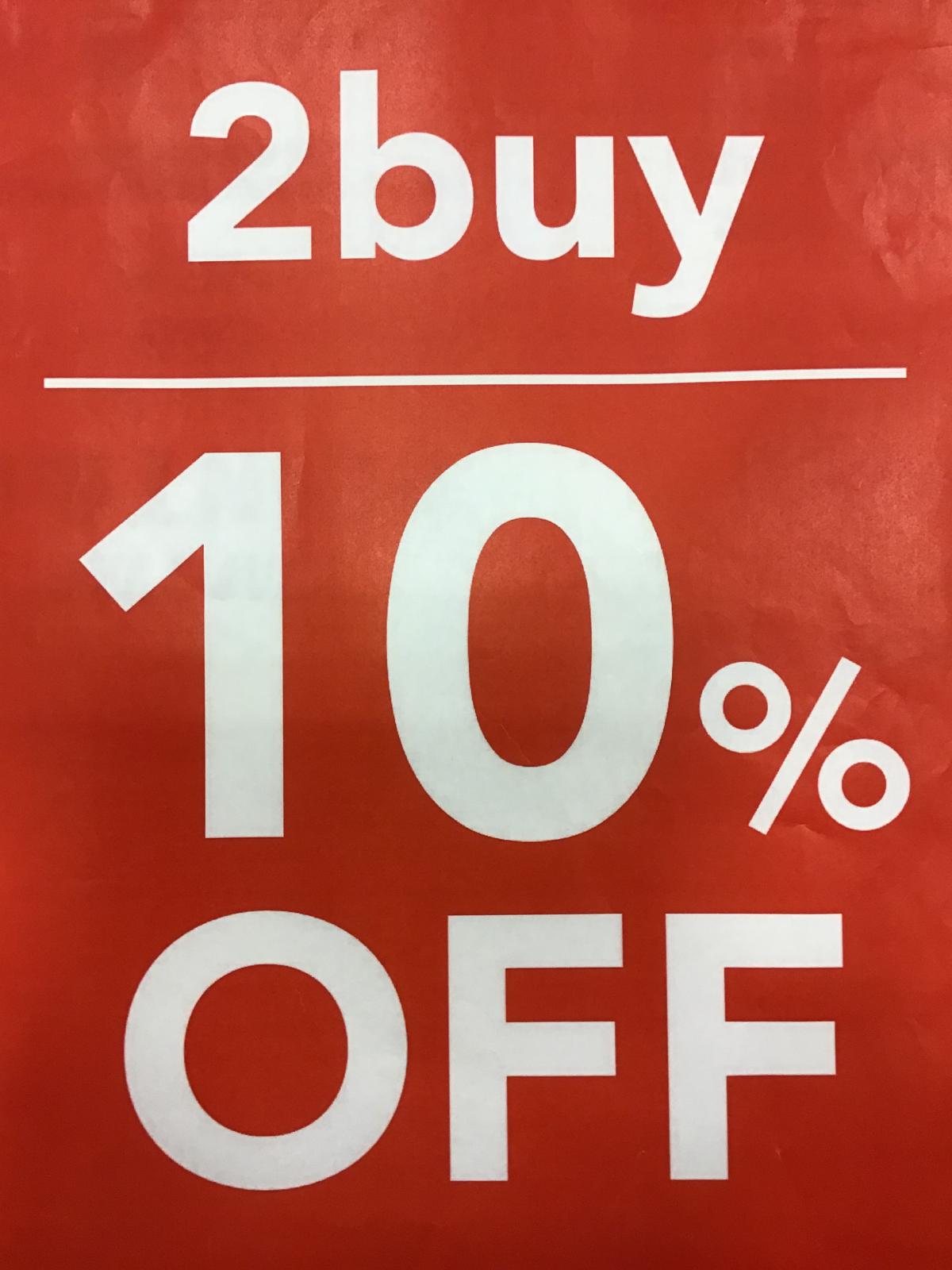 CRB 店内全品2点以上お買い上げで10%OFF(予告）